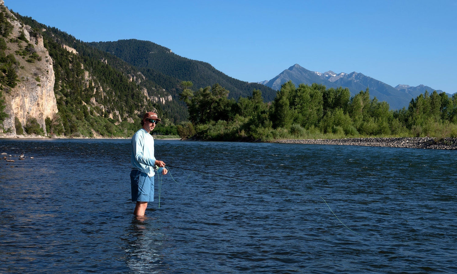 Fly fishing the Yellowstone River