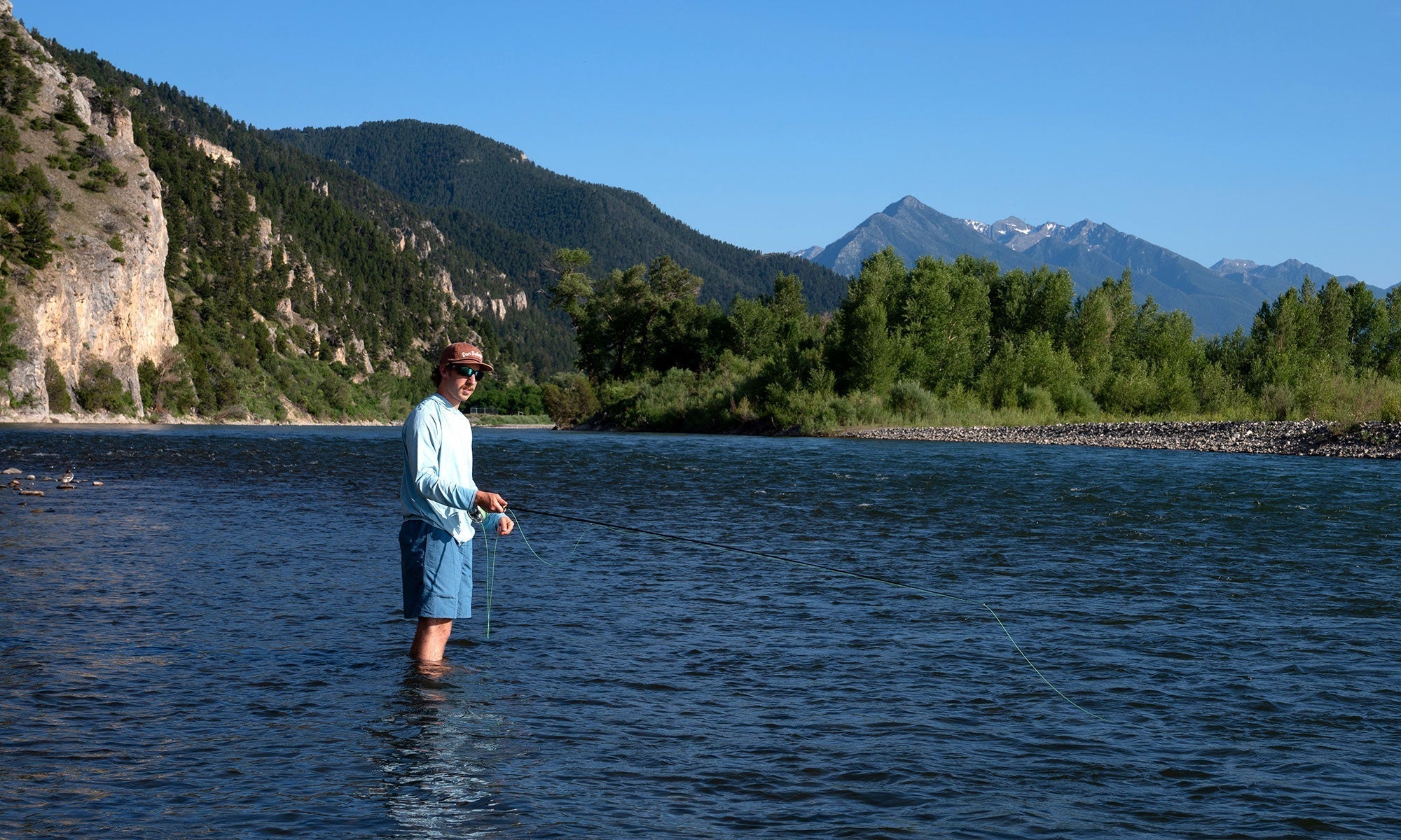 Fly fishing the Yellowstone River