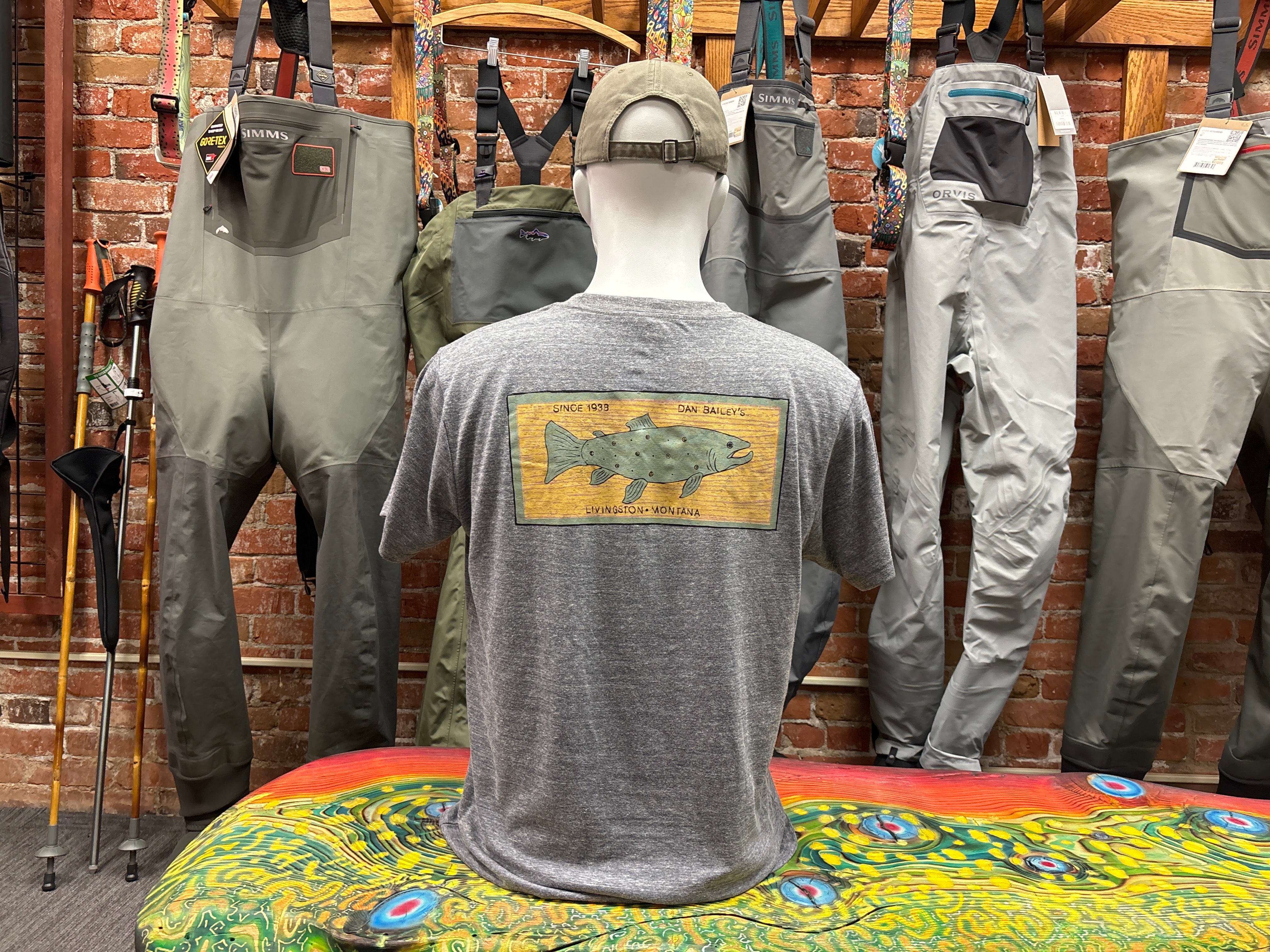 Dan Bailey's Wall Trout Pocket T-Shirt Heathered Gry