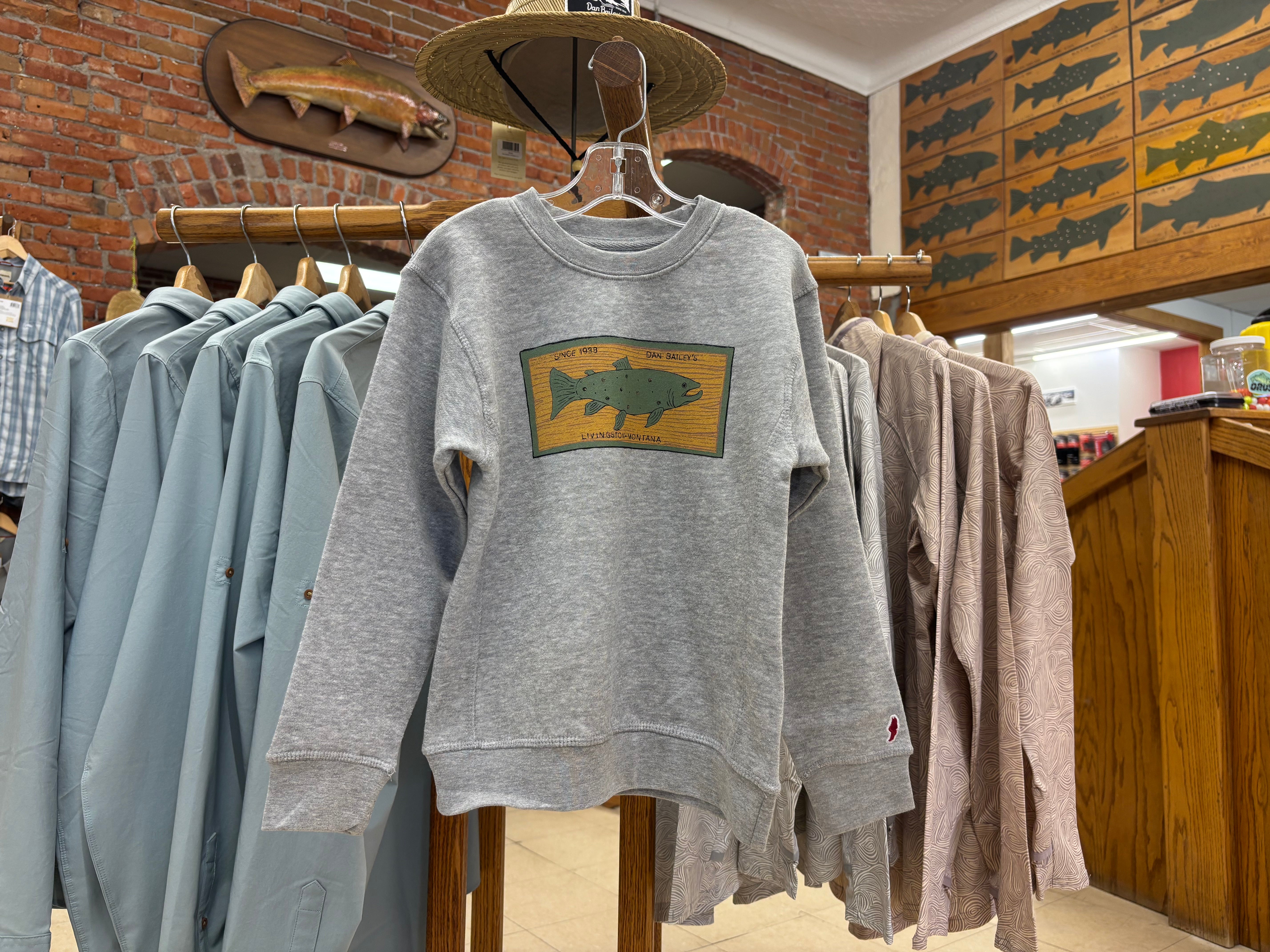 Dan Bailey's Youth Wall Fish Crew Sweatshirt